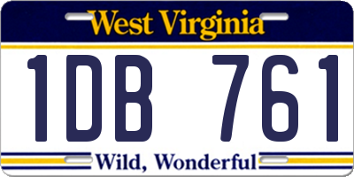 WV license plate 1DB761
