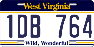 WV license plate 1DB764