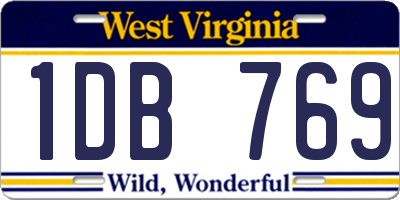 WV license plate 1DB769