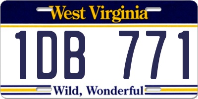 WV license plate 1DB771