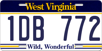 WV license plate 1DB772