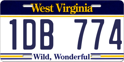 WV license plate 1DB774