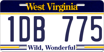 WV license plate 1DB775