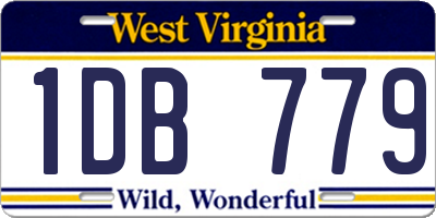 WV license plate 1DB779
