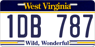 WV license plate 1DB787