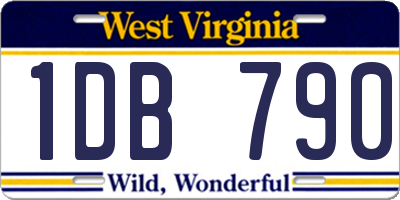 WV license plate 1DB790