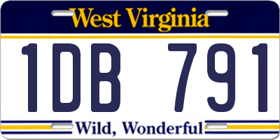 WV license plate 1DB791