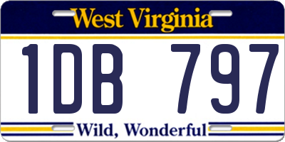 WV license plate 1DB797
