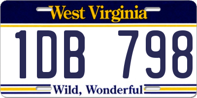 WV license plate 1DB798