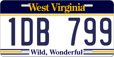 WV license plate 1DB799