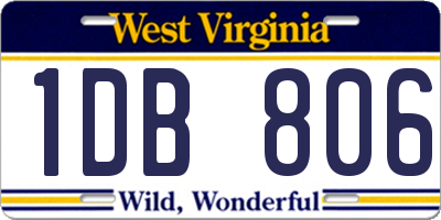 WV license plate 1DB806