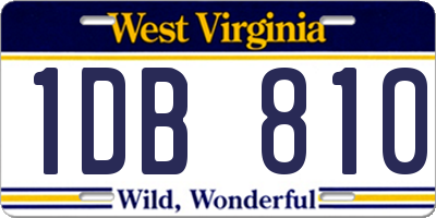 WV license plate 1DB810
