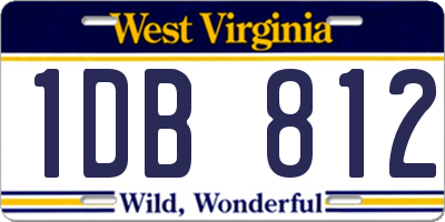 WV license plate 1DB812