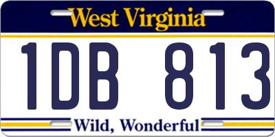WV license plate 1DB813