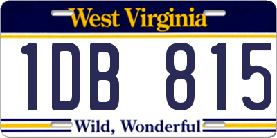 WV license plate 1DB815