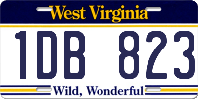 WV license plate 1DB823