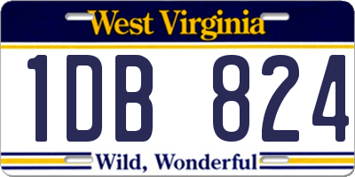 WV license plate 1DB824