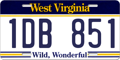 WV license plate 1DB851