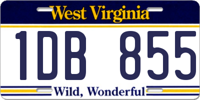 WV license plate 1DB855