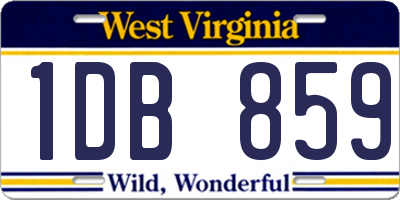 WV license plate 1DB859
