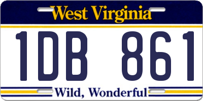 WV license plate 1DB861