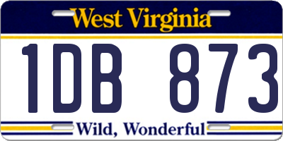 WV license plate 1DB873
