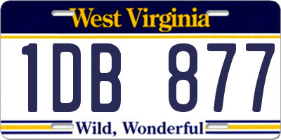 WV license plate 1DB877