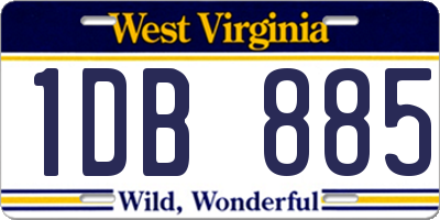 WV license plate 1DB885