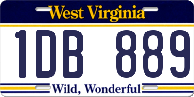 WV license plate 1DB889