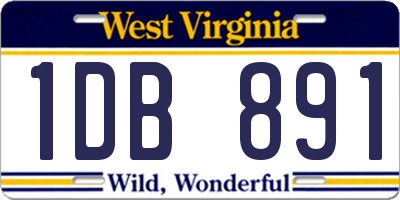 WV license plate 1DB891