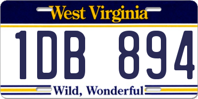 WV license plate 1DB894