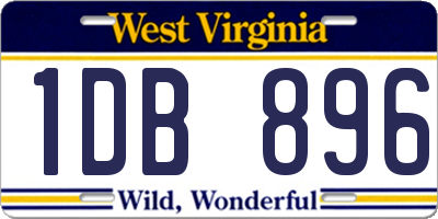 WV license plate 1DB896