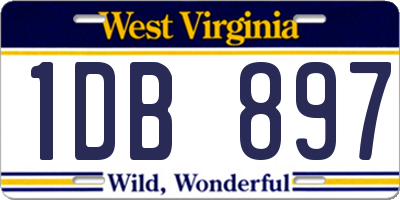WV license plate 1DB897