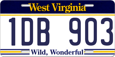 WV license plate 1DB903