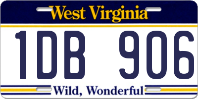 WV license plate 1DB906