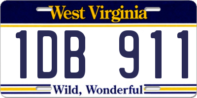 WV license plate 1DB911