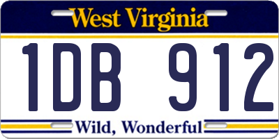 WV license plate 1DB912