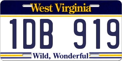WV license plate 1DB919