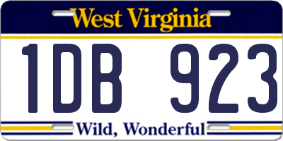 WV license plate 1DB923