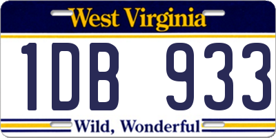 WV license plate 1DB933