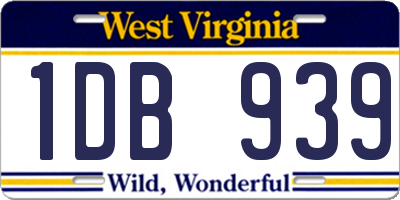 WV license plate 1DB939