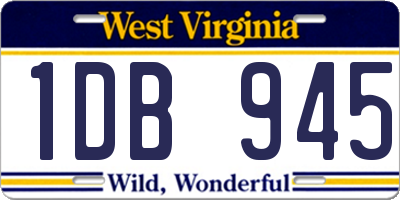 WV license plate 1DB945