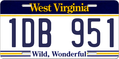 WV license plate 1DB951