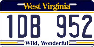 WV license plate 1DB952