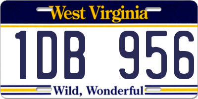WV license plate 1DB956