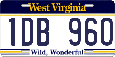 WV license plate 1DB960