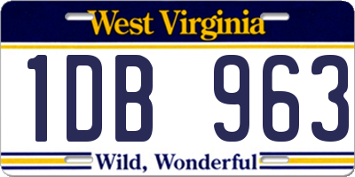 WV license plate 1DB963