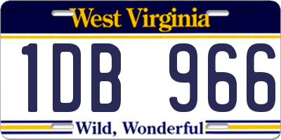 WV license plate 1DB966