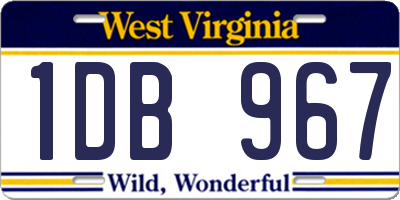 WV license plate 1DB967
