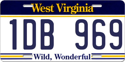 WV license plate 1DB969